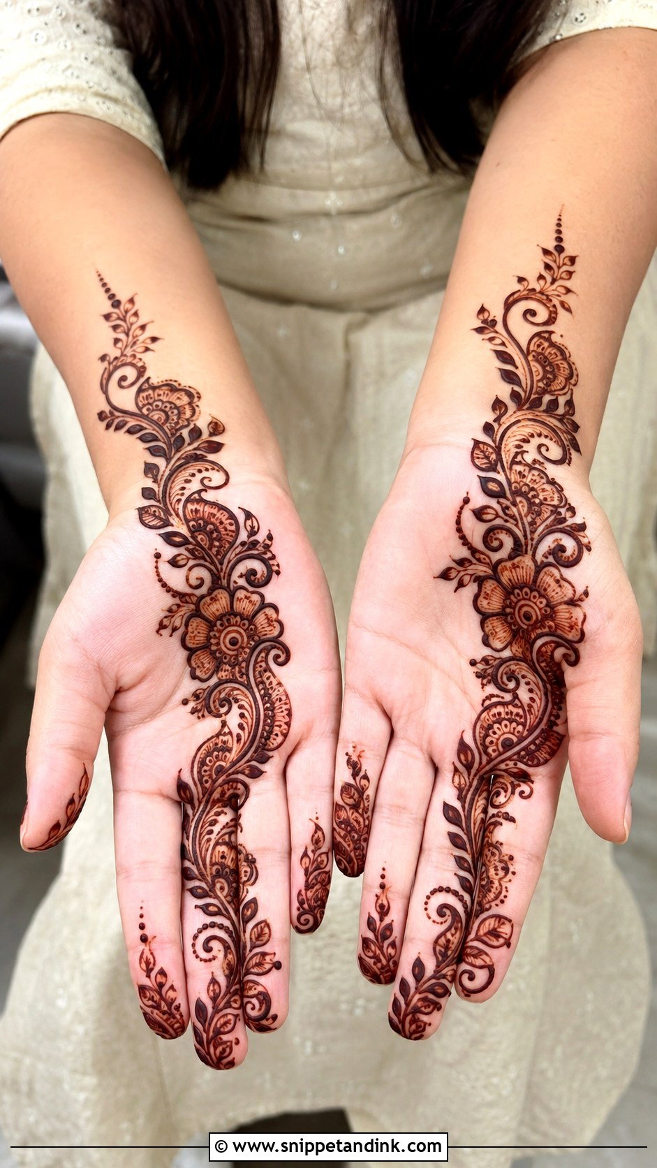 Simple Arabic Finger Front Hand Mehndi Design - Snippet and Ink - 35 Simple Arabic Front Hand Mehndi Designs