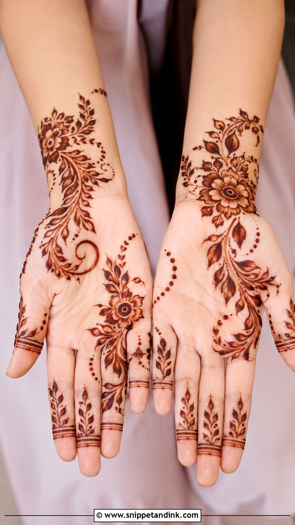 Simple Arabic Front Hand Mehndi Design - Snippet and Ink - 35 Arabic Front Hand Mehndi Designs