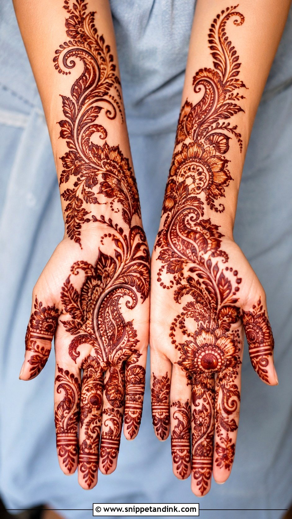 Simple Arabic Front Palm Mehndi Design - Snippet and Ink - 35 Simple Front Palm Mehndi Designs