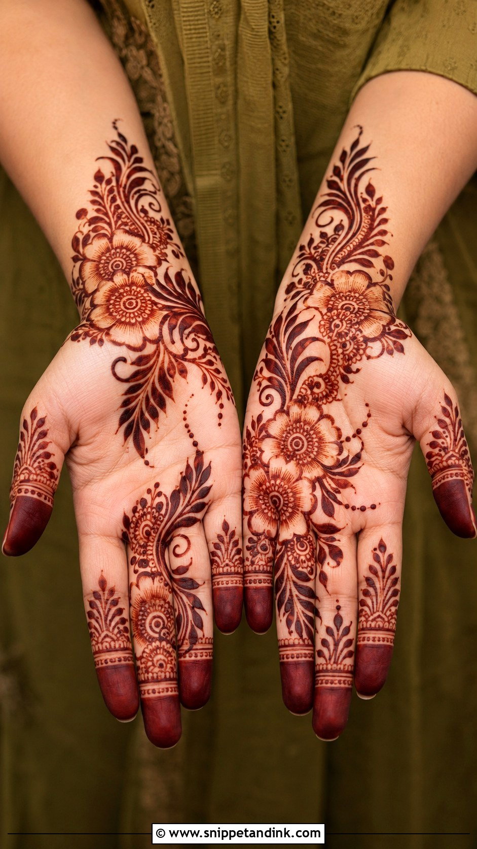 Simple Arabic Full Hand Mehndi Design - Snippet and Ink - 35 Simple Full Hand Mehndi Designs