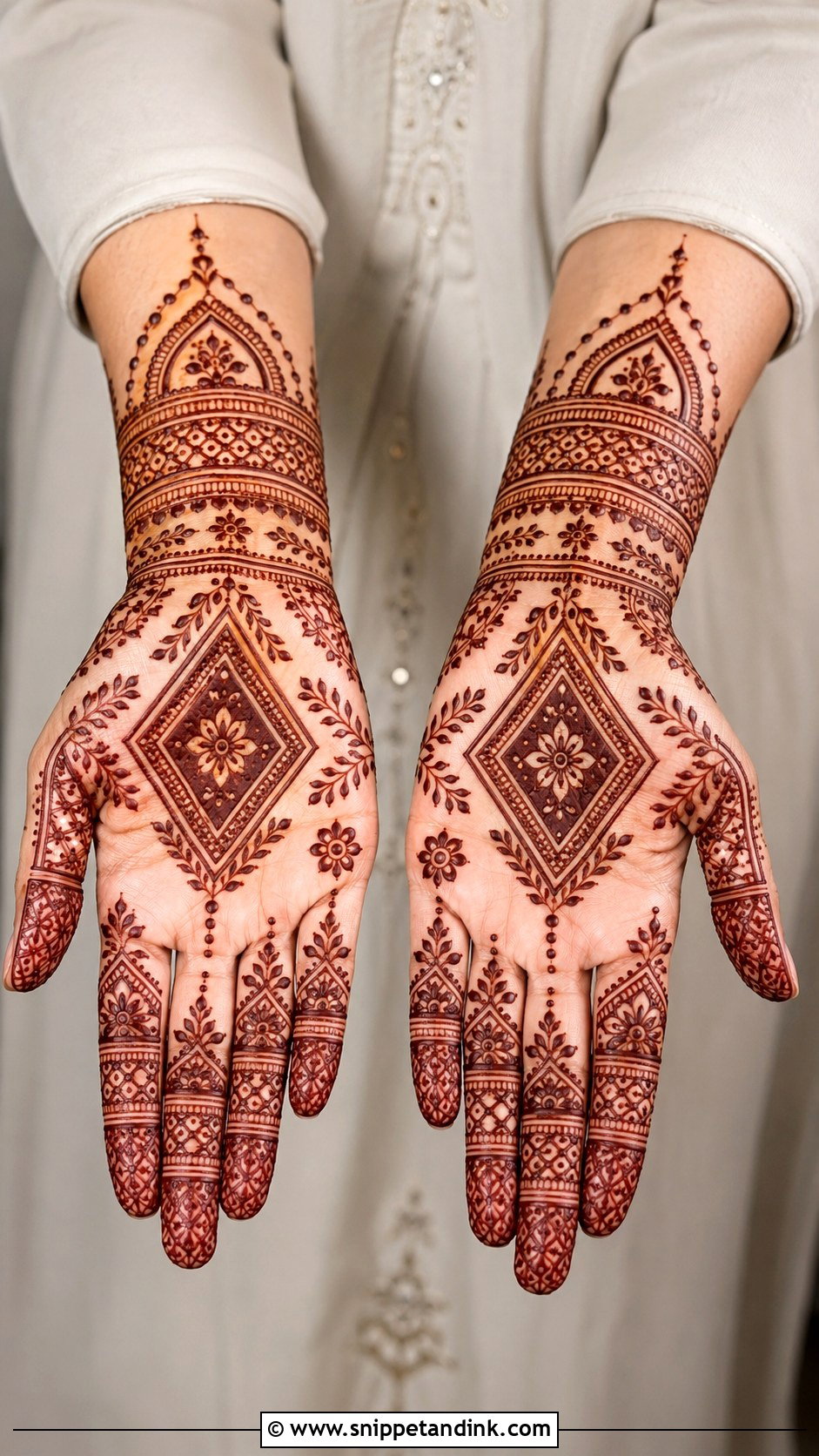 Simple Arabic Geometric Front Hand Mehndi Design - Snippet and Ink - 35 Simple Arabic Front Hand Mehndi Designs