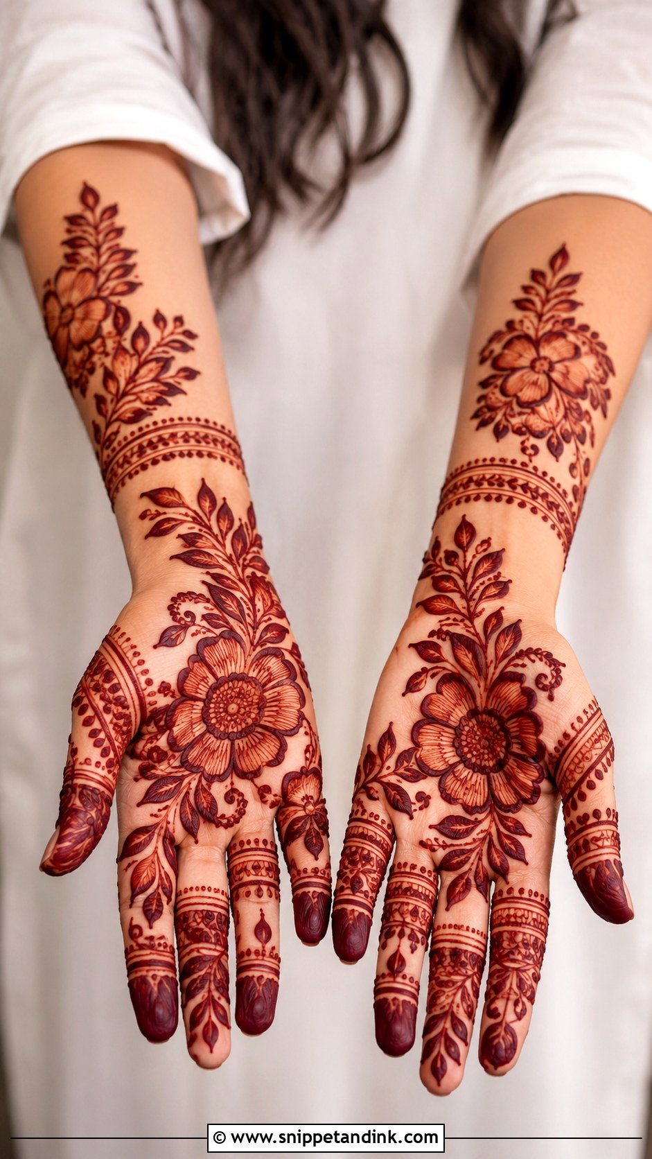 Simple Arabic Gulf Front Hand Mehndi Design - Snippet and Ink - 35 Simple Arabic Front Hand Mehndi Designs