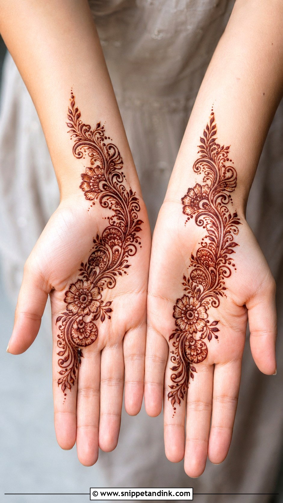 Simple Arabic Half Hand Mehndi Design - Snippet and Ink - 35 Simple Arabic Front Hand Mehndi Designs