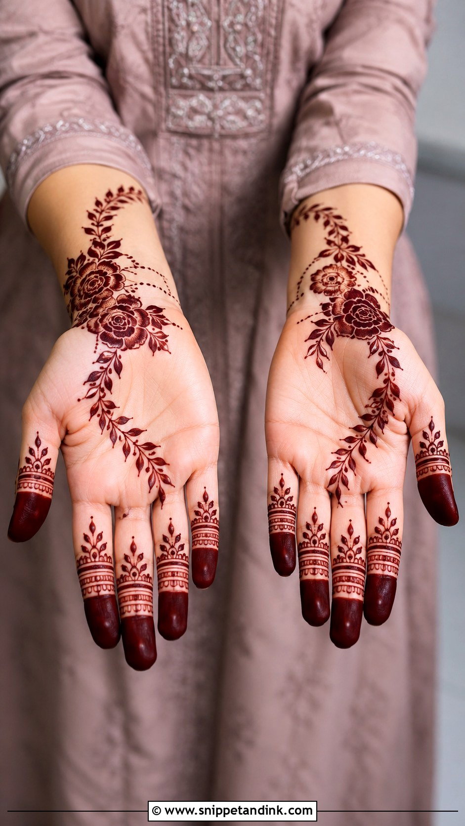 Simple Arabic Negative Space Front Hand Mehndi Design - Snippet and Ink - 35 Simple Arabic Front Hand Mehndi Designs