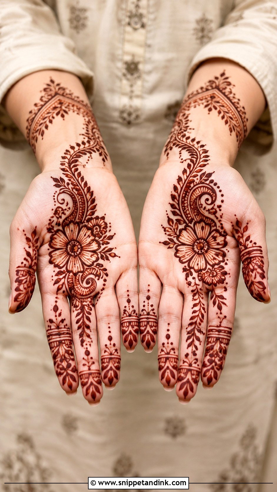 Simple Arabic Paisley Front Hand Mehndi Design - Snippet and Ink - 35 Simple Arabic Front Hand Mehndi Designs