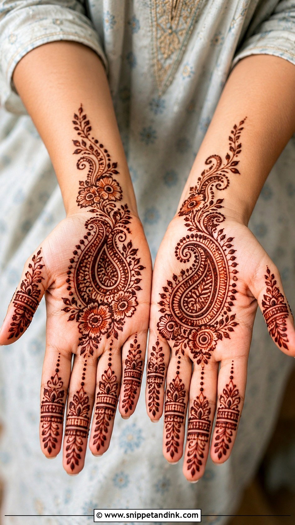 Simple Arabic Palm Front Hand Mehndi Design - Snippet and Ink - 35 Simple Arabic Front Hand Mehndi Designs