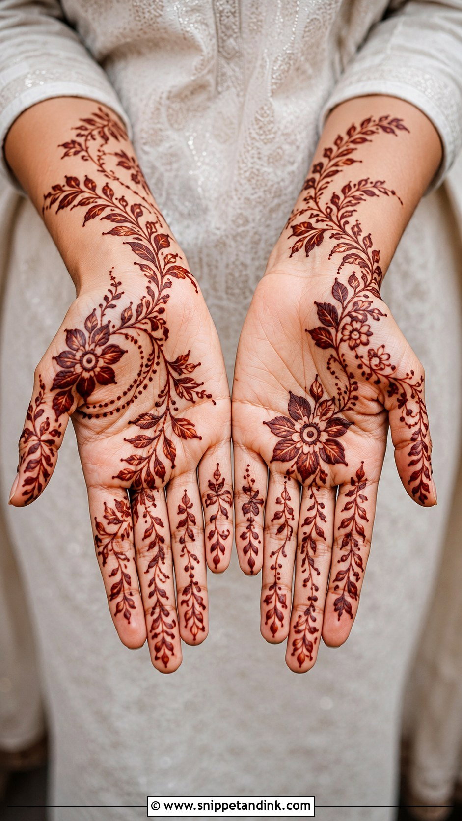 Simple Arabic Rose Front Hand Mehndi Design - Snippet and Ink - 35 Simple Arabic Front Hand Mehndi Designs
