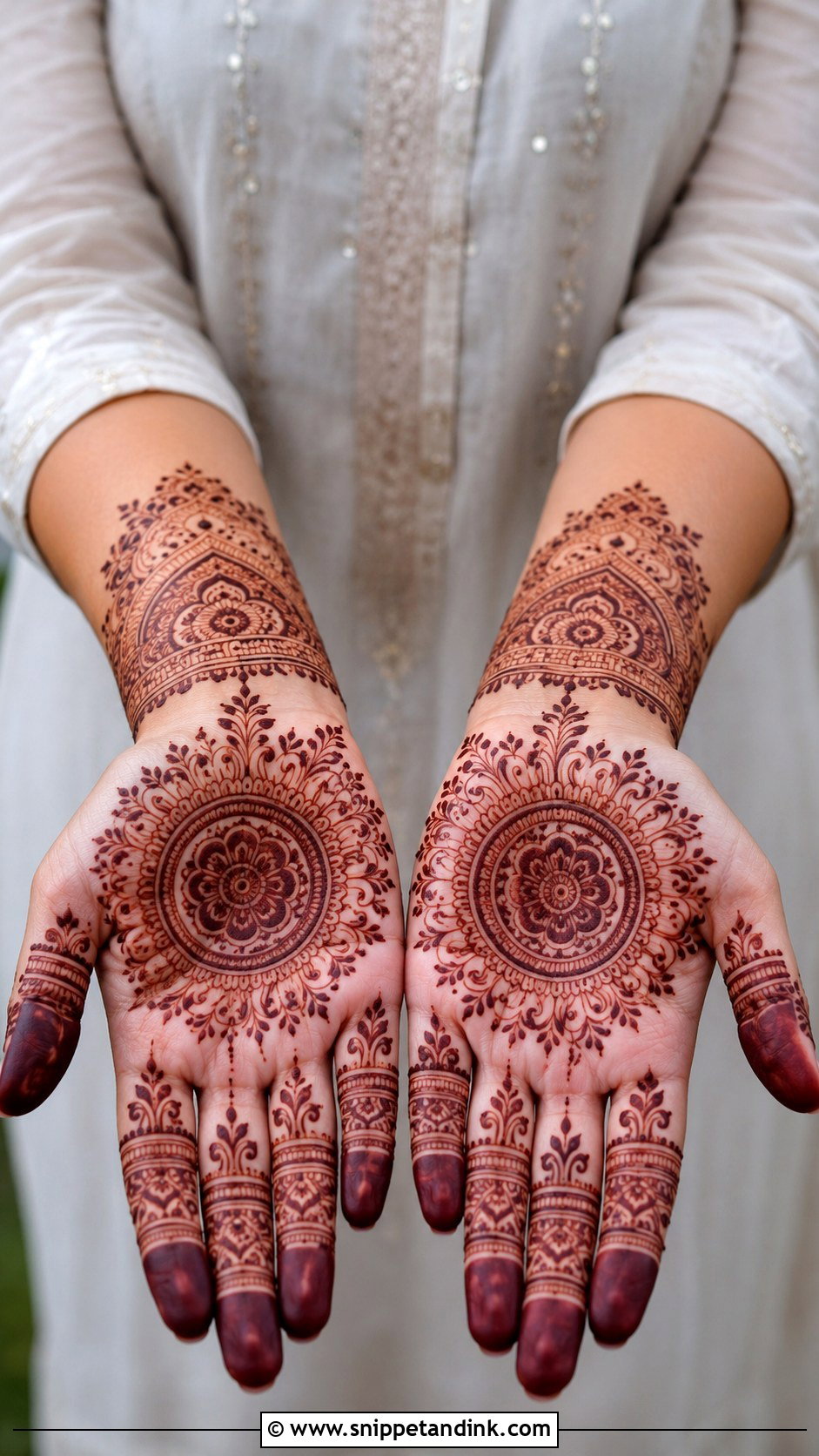 Simple Arabic Round Tikki Front Hand Mehndi Design - Snippet and Ink - 35 Simple Arabic Front Hand Mehndi Designs