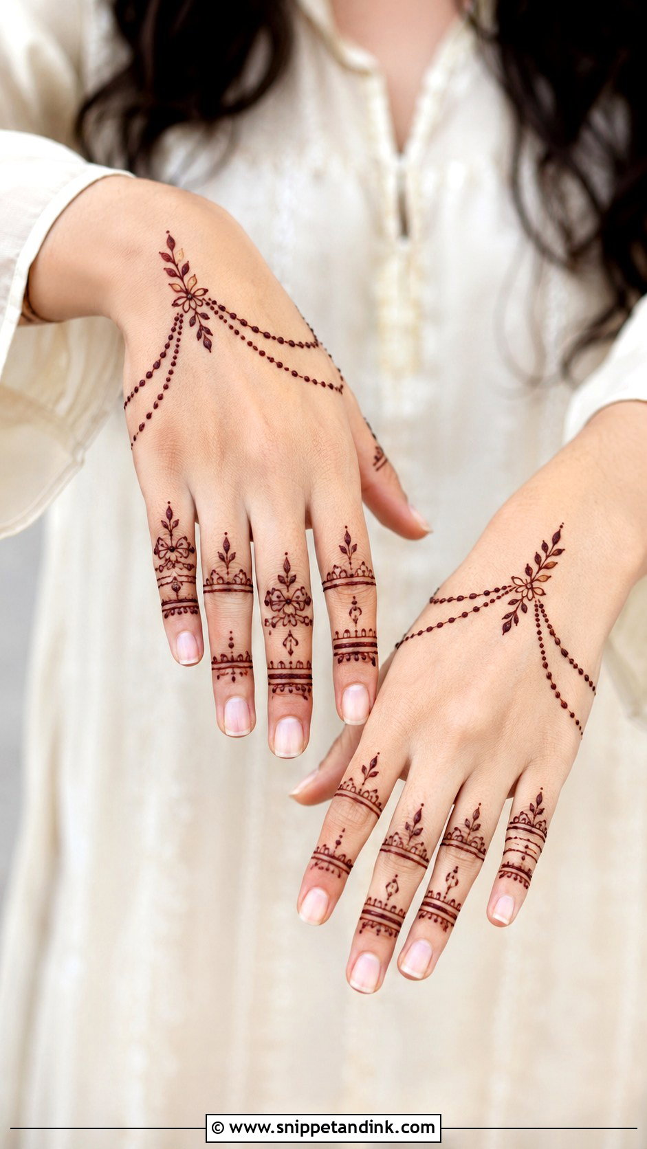 Simple Back Finger Mehndi Design - Snippet and Ink - 35 Simple Mehndi Design Ideas