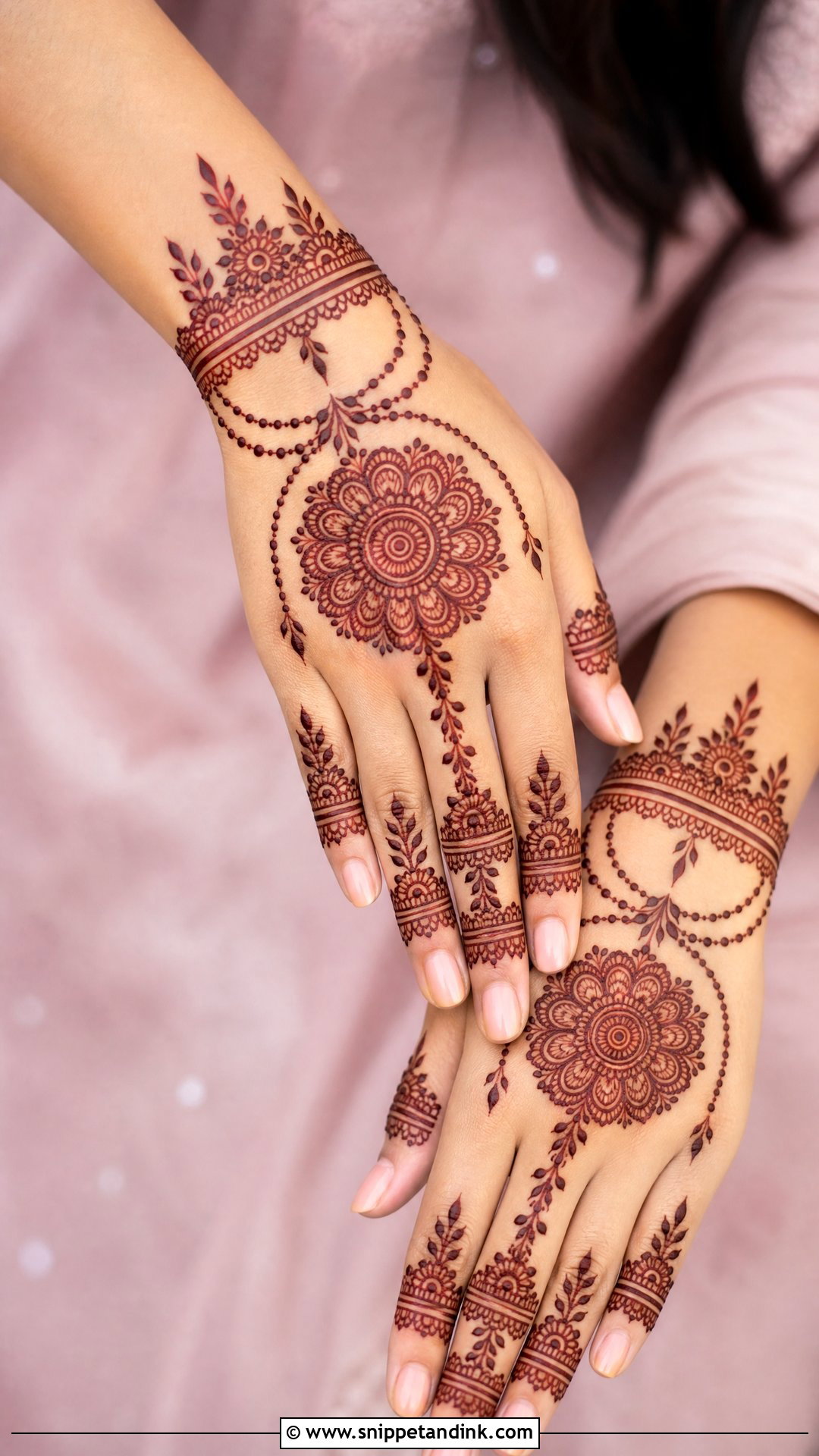 Simple Back Hand Bridal Mehndi - Snippet and Ink - 25 Simple Mehndi Designs for Bride