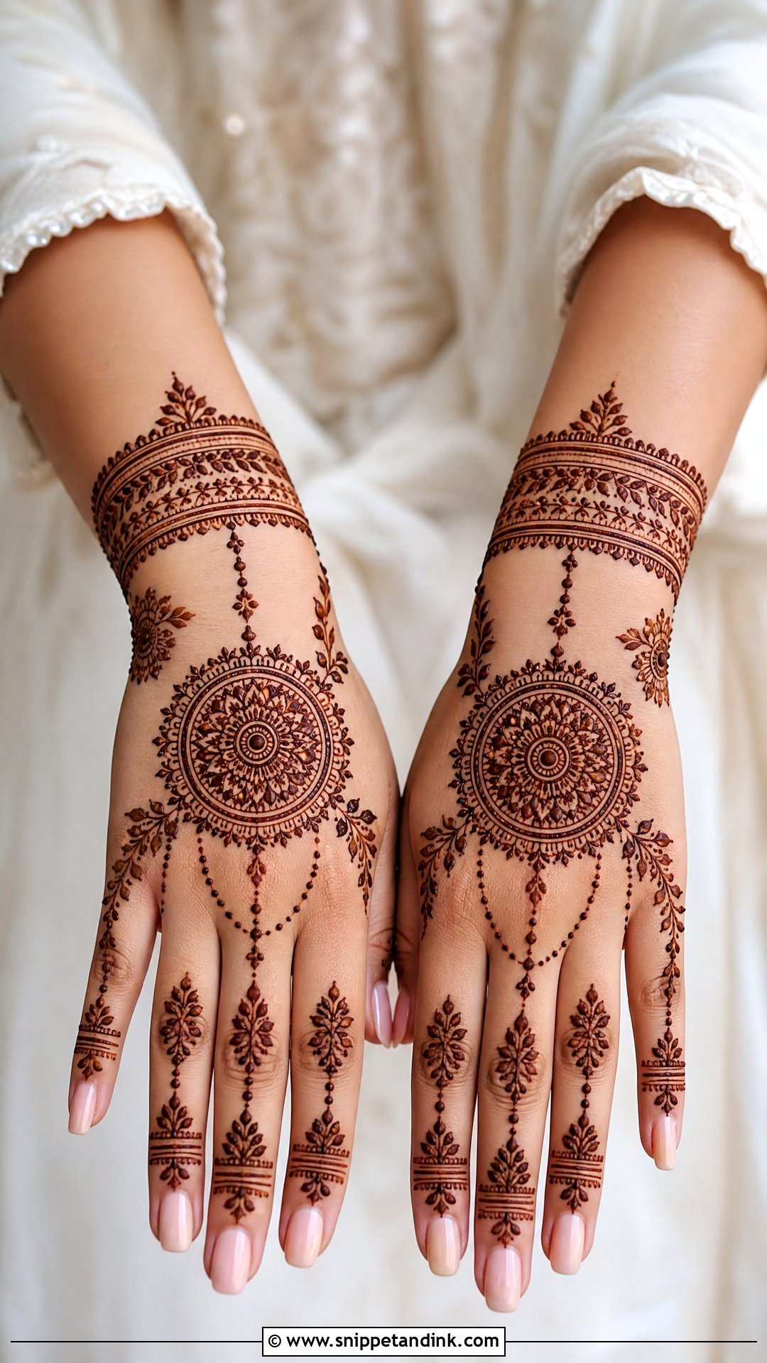 Simple Back Hand Bridal Mehndi Design - Snippet and Ink - 20 Simple Mehindi Bridal Designs