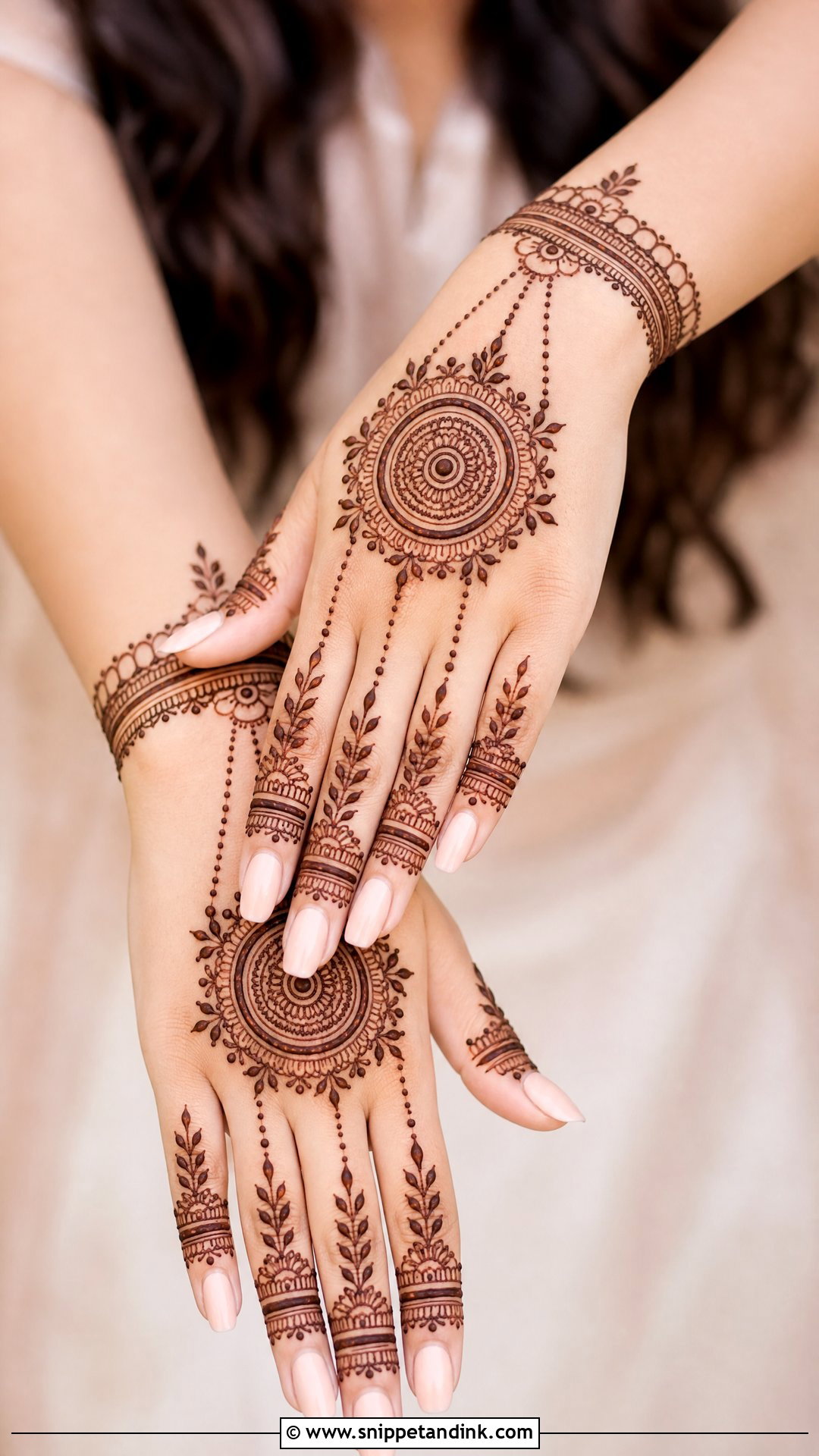 Simple Back Hand Bridal Mehndi Design - Snippet and Ink - 30 Simple Bridal Mehndi Designs