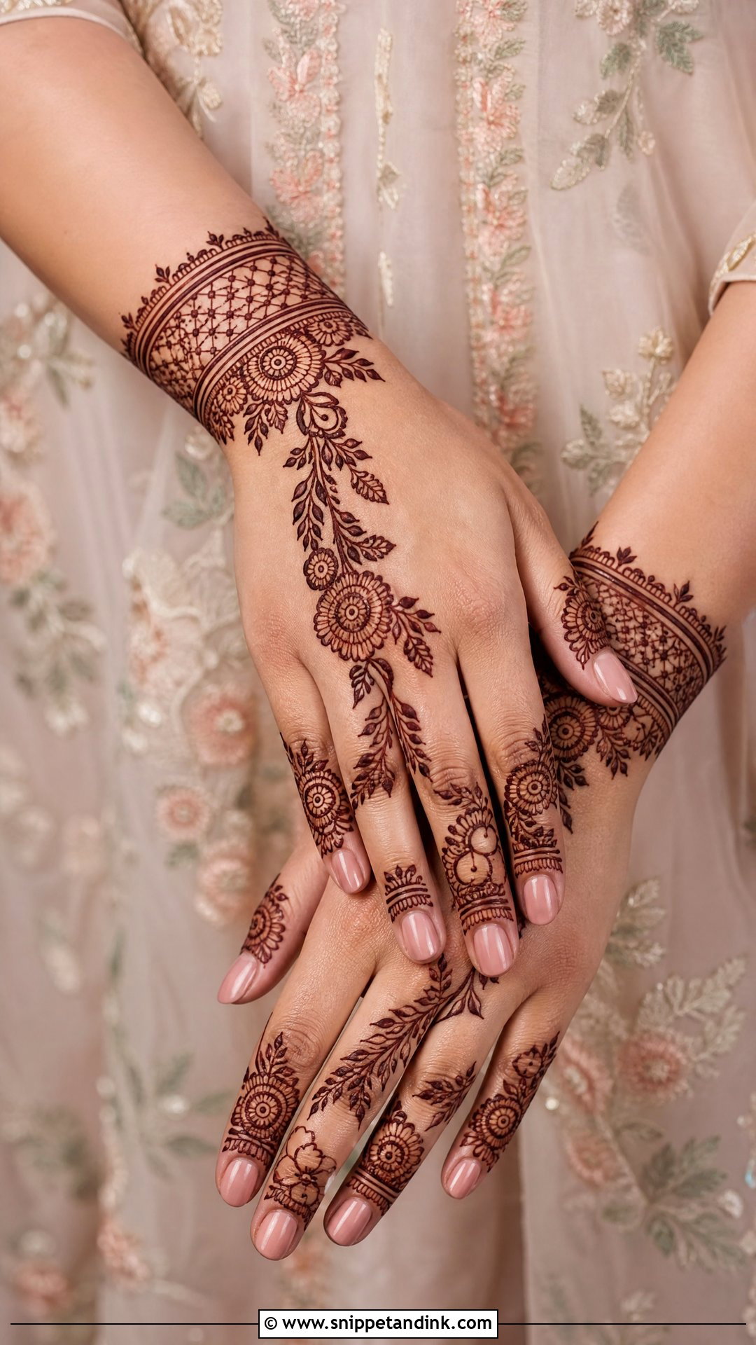 Simple Back Hand Bridal Mehndi Design - Snippet and Ink - 20 Simple Easy Bridal Mehndi Designs