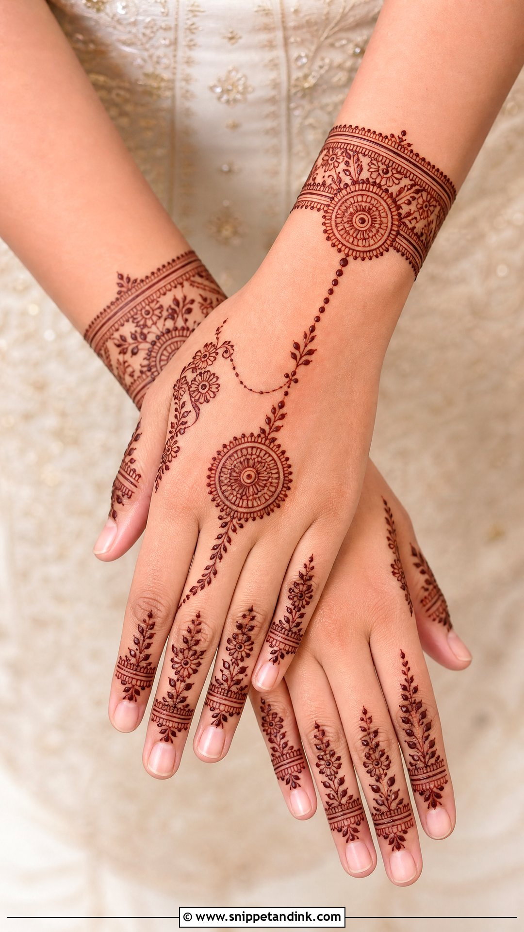 Simple Back Hand Bridal Mehndi - Snippet and Ink - 20 Simple Bride Mehndi Designs