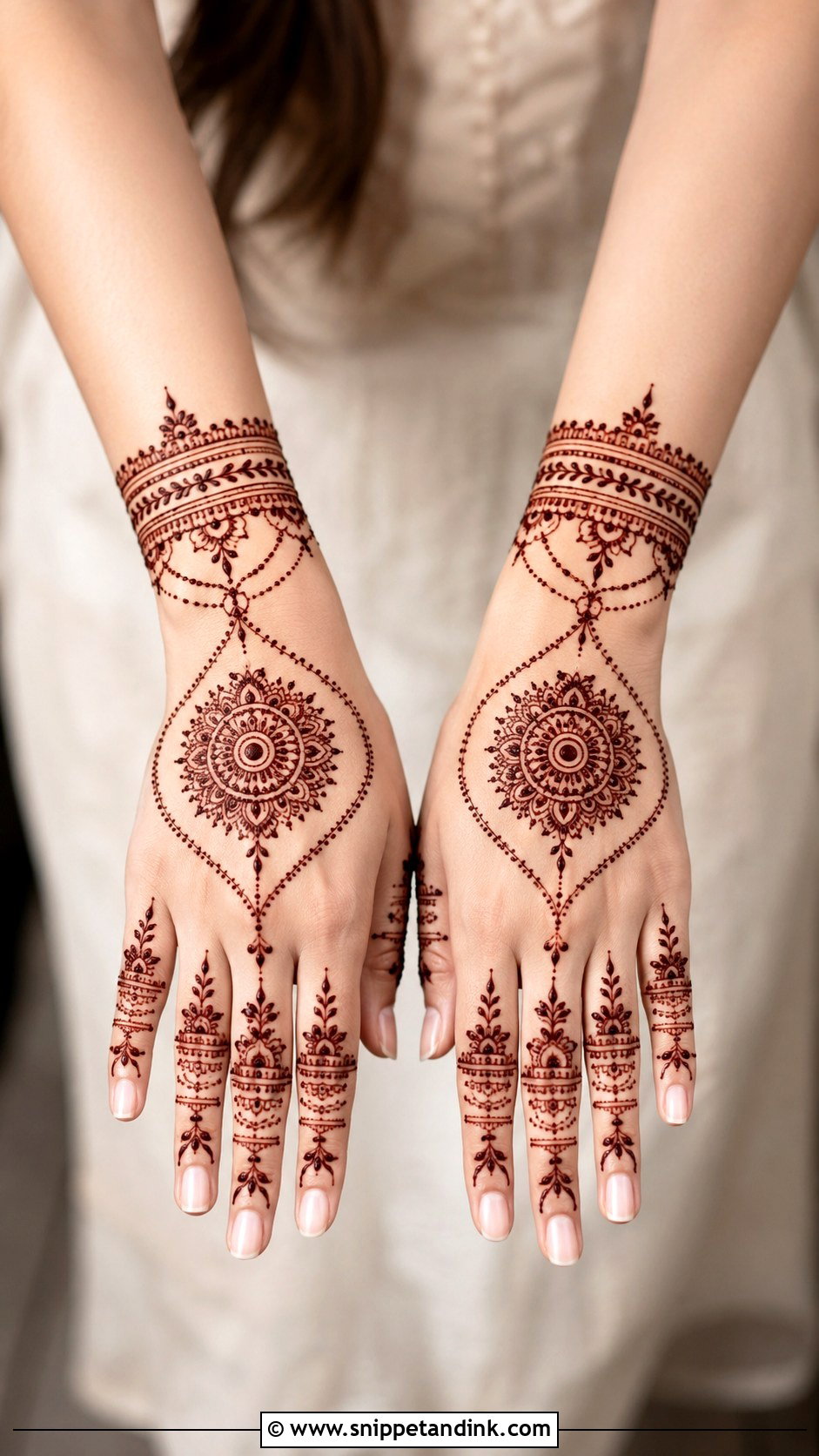 Simple Back Hand Full Mehndi Design - Snippet and Ink - 35 Simple Full Hand Mehndi Designs