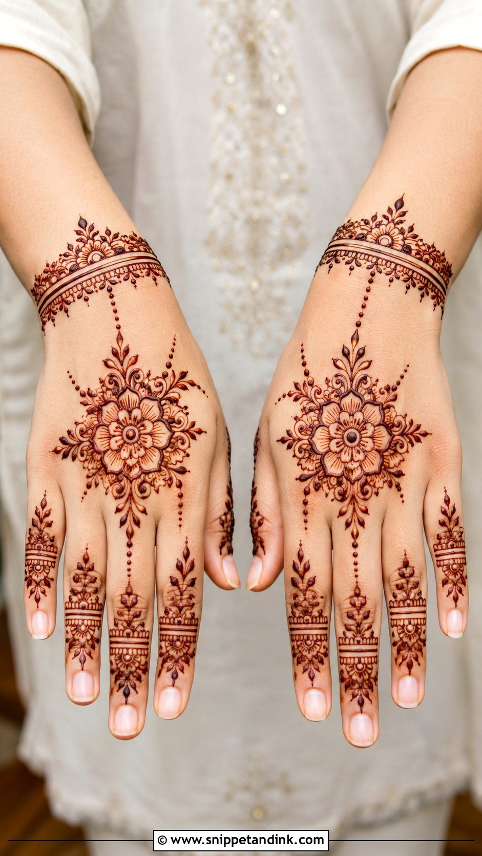Simple Back Hand Mehndi Design - Snippet and Ink - 35 Latest Simple Mehndi Designs