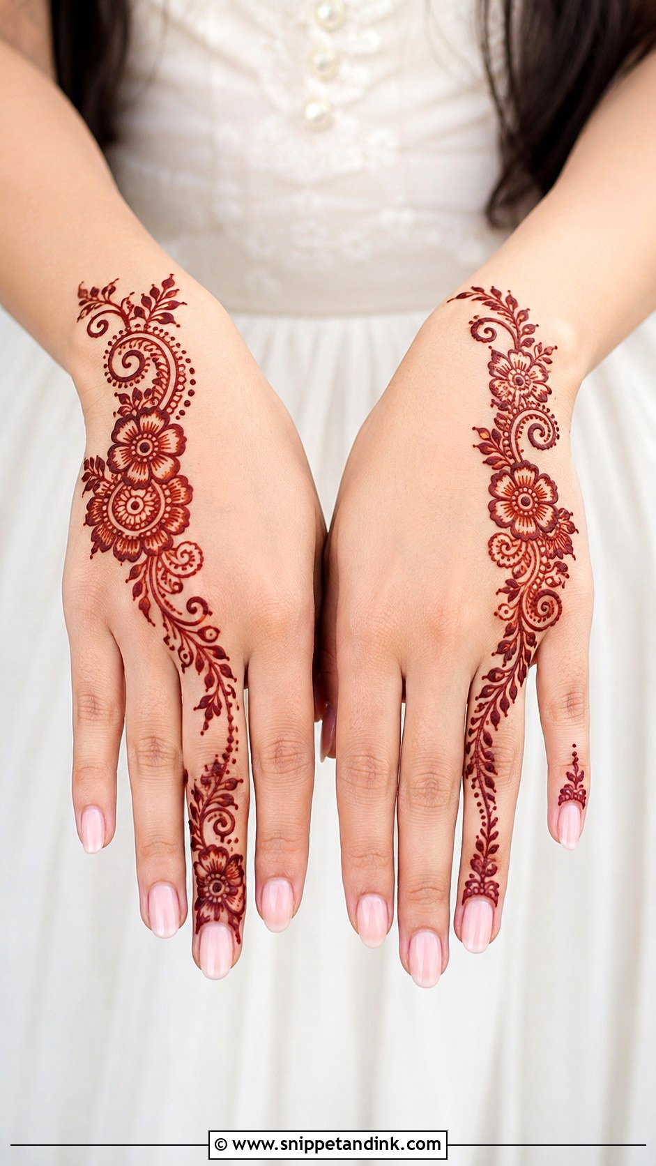 Simple Back Hand Mehndi Design - Snippet and Ink - 35 Simple Aesthetic Mehndi Designs