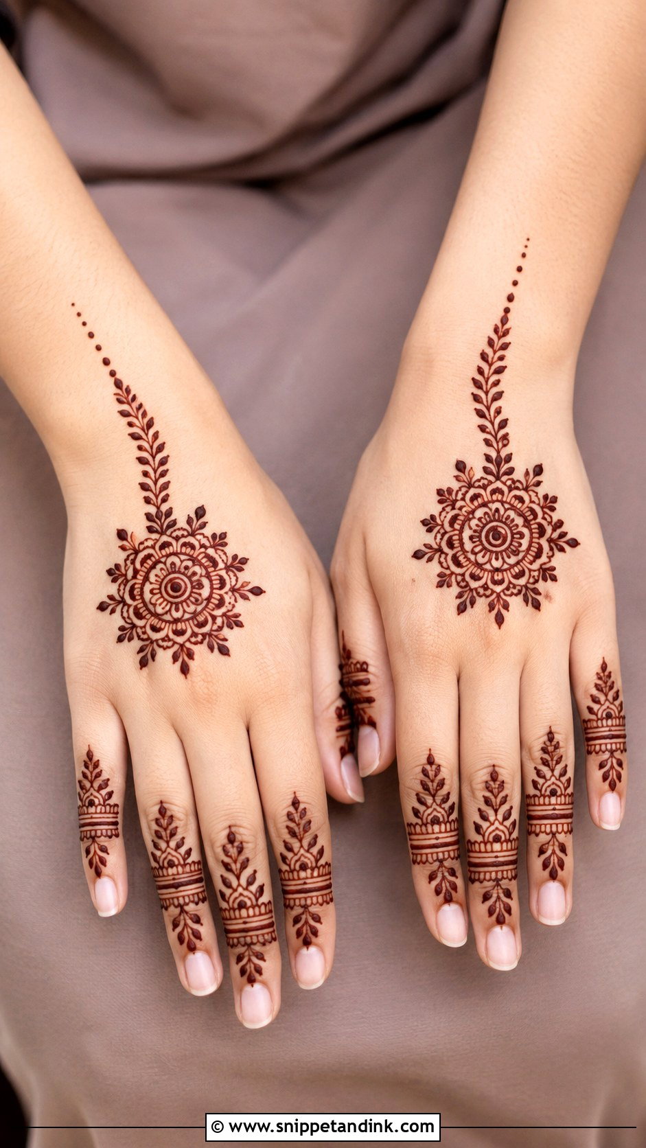 Simple Back Hand Mehndi Design - Snippet and Ink - 35 Simple Beautiful Back Hand Mehndi Designs