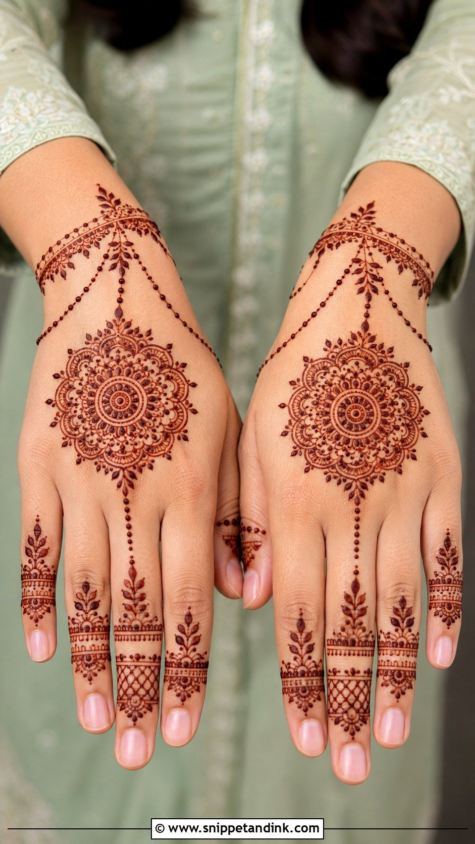 Simple Back Hand Mehndi Design - Snippet and Ink - 35 Simplest Mehndi Designs