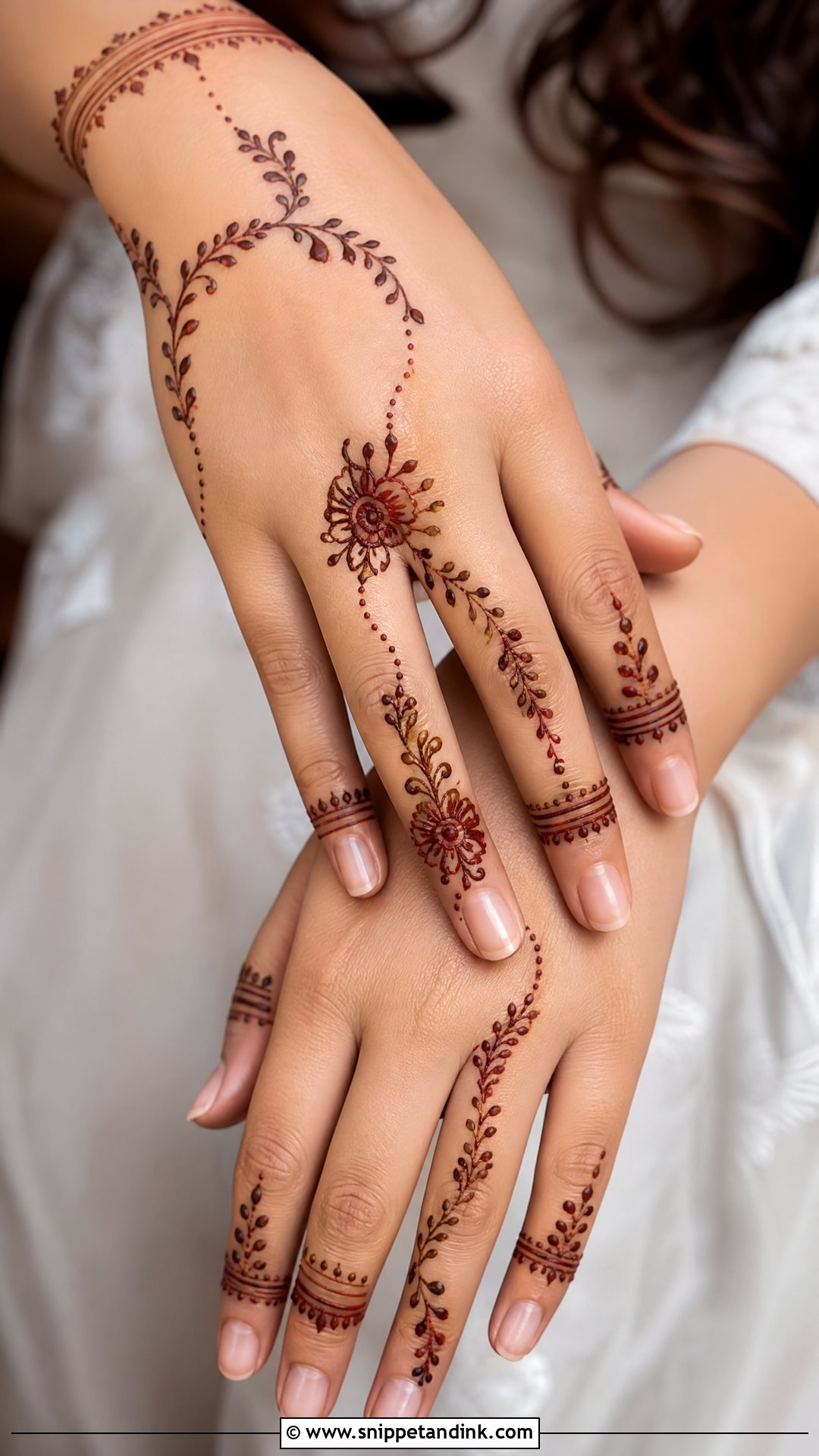 Simple Back Hand Mehndi Design - Snippet and Ink - 35 Stylish Back Hand Mehndi Designs