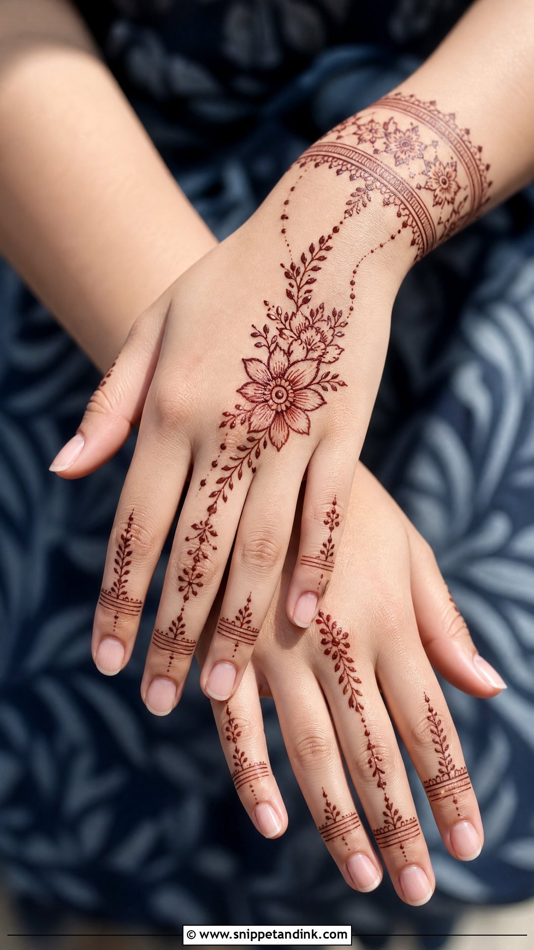 Simple Back Hand Mehndi Design - Snippet and Ink - 30 Normal Mehndi Design Ideas