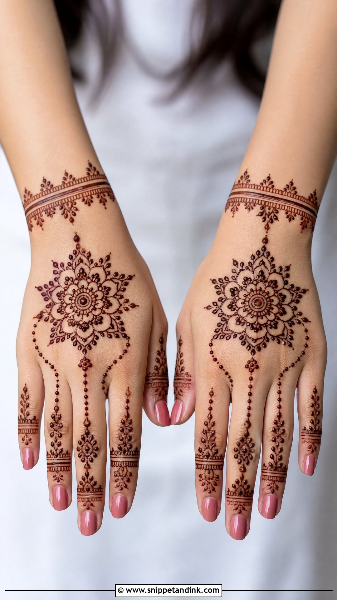 Simple Back Hand Mehndi Design - Snippet and Ink - 30 Simple and Stylish Mehndi Designs