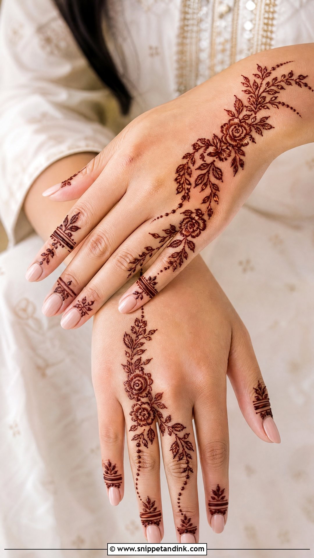 Simple Back Hand Mehndi Design - Snippet and Ink - 30 Simple Beautiful Mehndi Designs