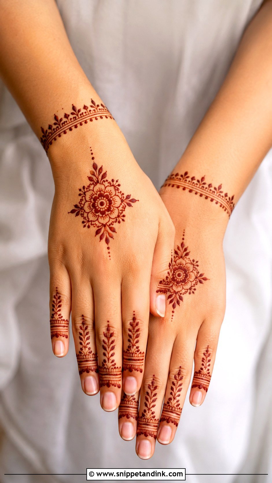 Simple Back Hand Mehndi Design - Snippet and Ink - 35 Back Hand Mehndi Design Ideas