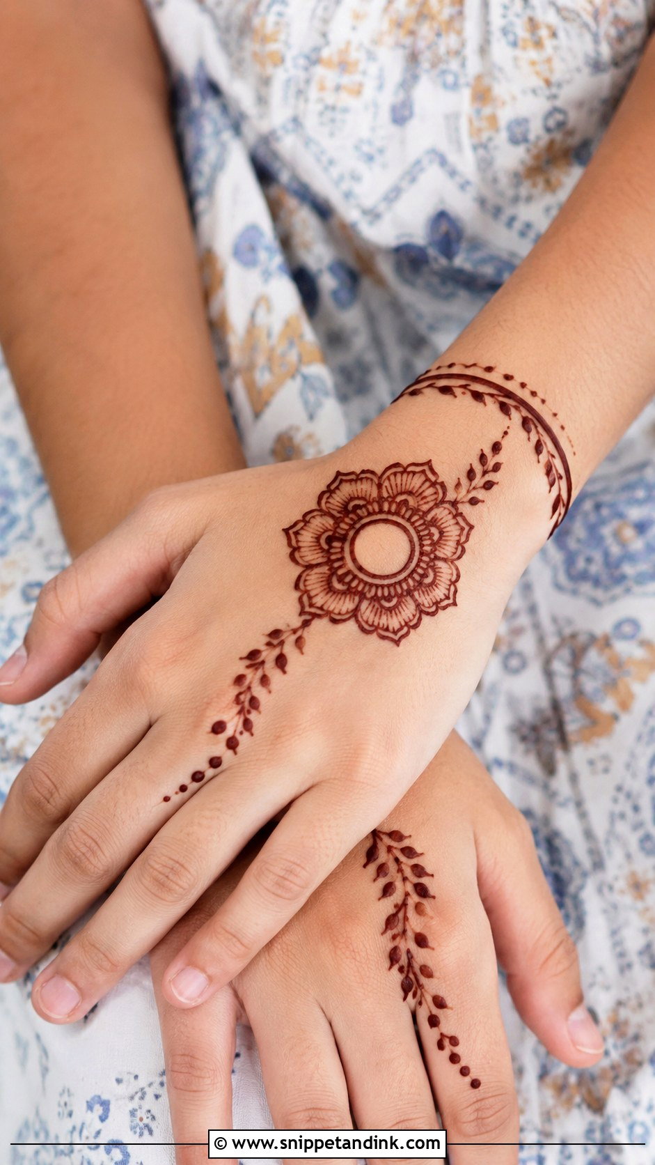 Simple Back Hand Mehndi Design For Kids - Snippet and Ink - 30 Very Simple Mehndi Designs for Kids