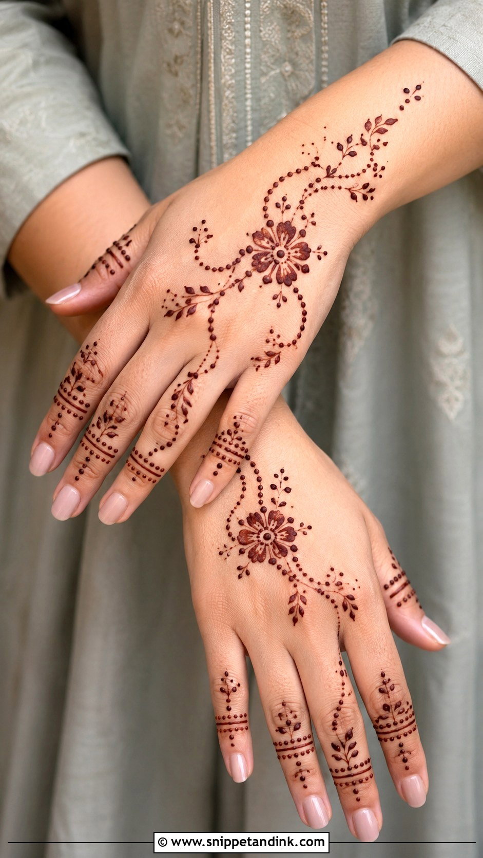 Simple Back Hand Mehndi Design With Dots - Snippet and Ink - 35 Simple Unique Back Hand Mehndi Designs