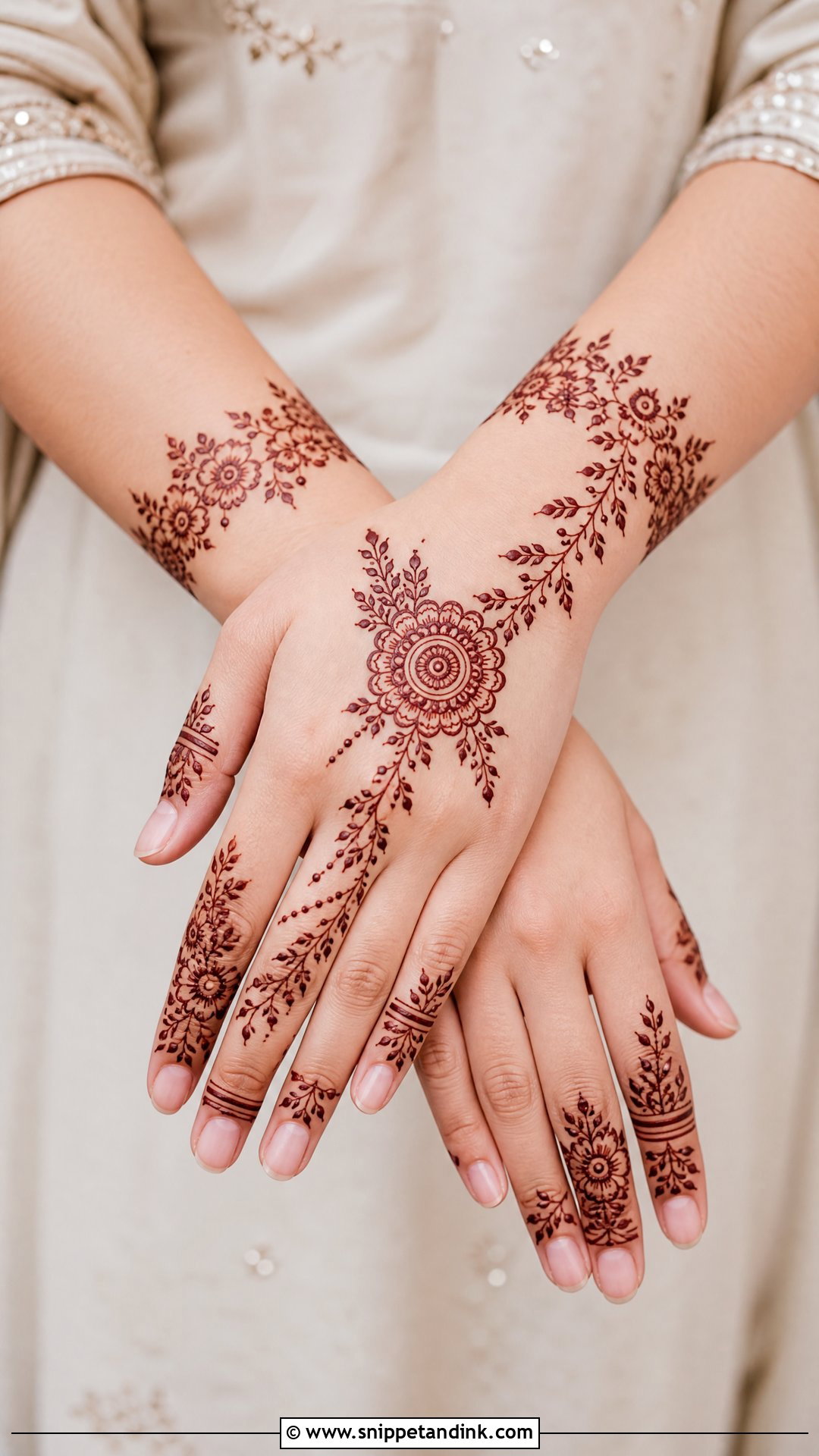 Simple Back Hand Wedding Mehndi Design - Snippet and Ink - 25 Simple Wedding Mehndi Designs
