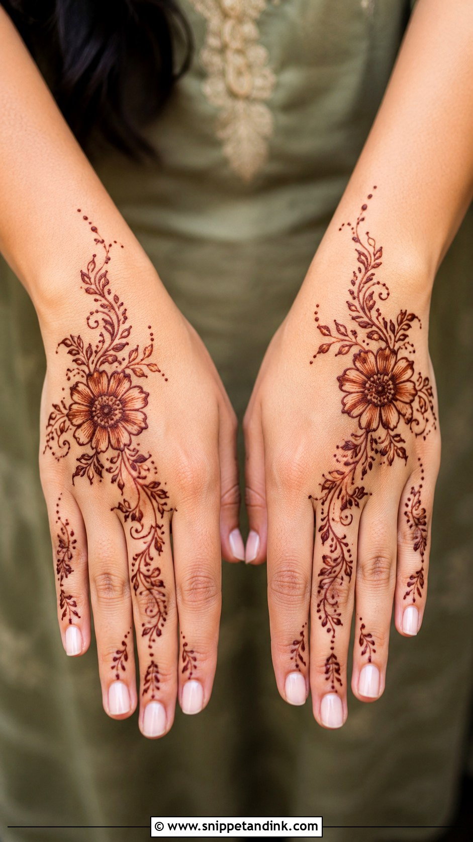 Simple Backhand Mehndi Design For Beginners - Snippet and Ink - 35 Simple Backhand Mehndi Designs