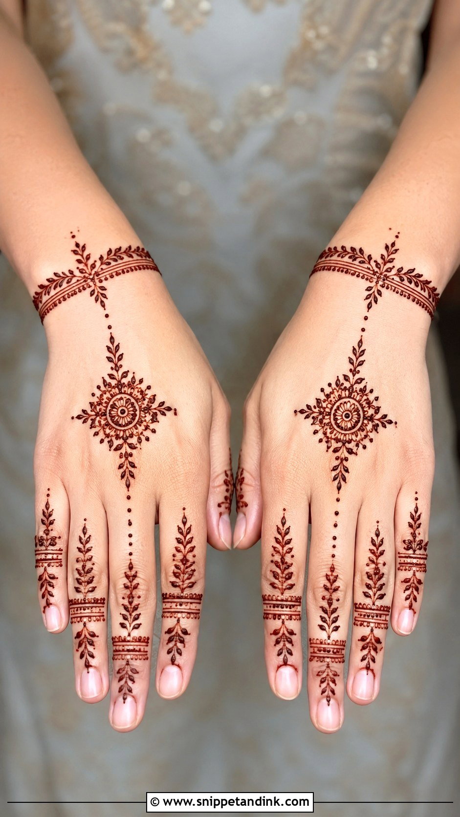 Simple Backhand Mehndi Design For Short Fingers - Snippet and Ink - 35 Simple Backhand Mehndi Designs