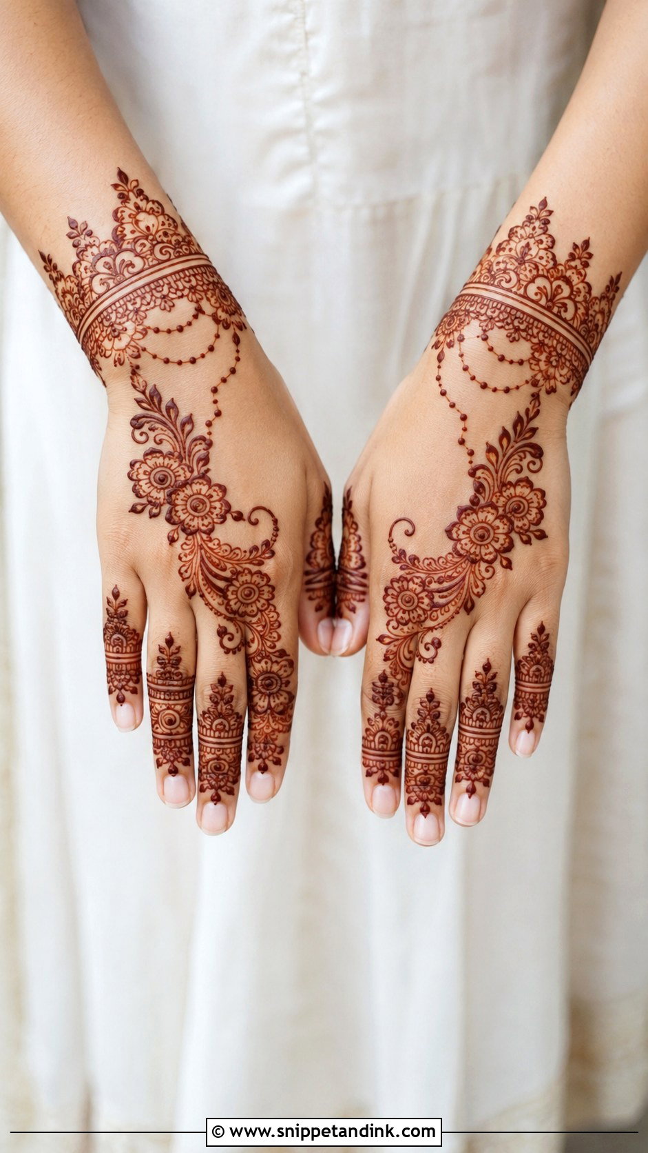 Simple Backhand Mehndi Design For Wedding Guest - Snippet and Ink - 35 Simple Backhand Mehndi Designs