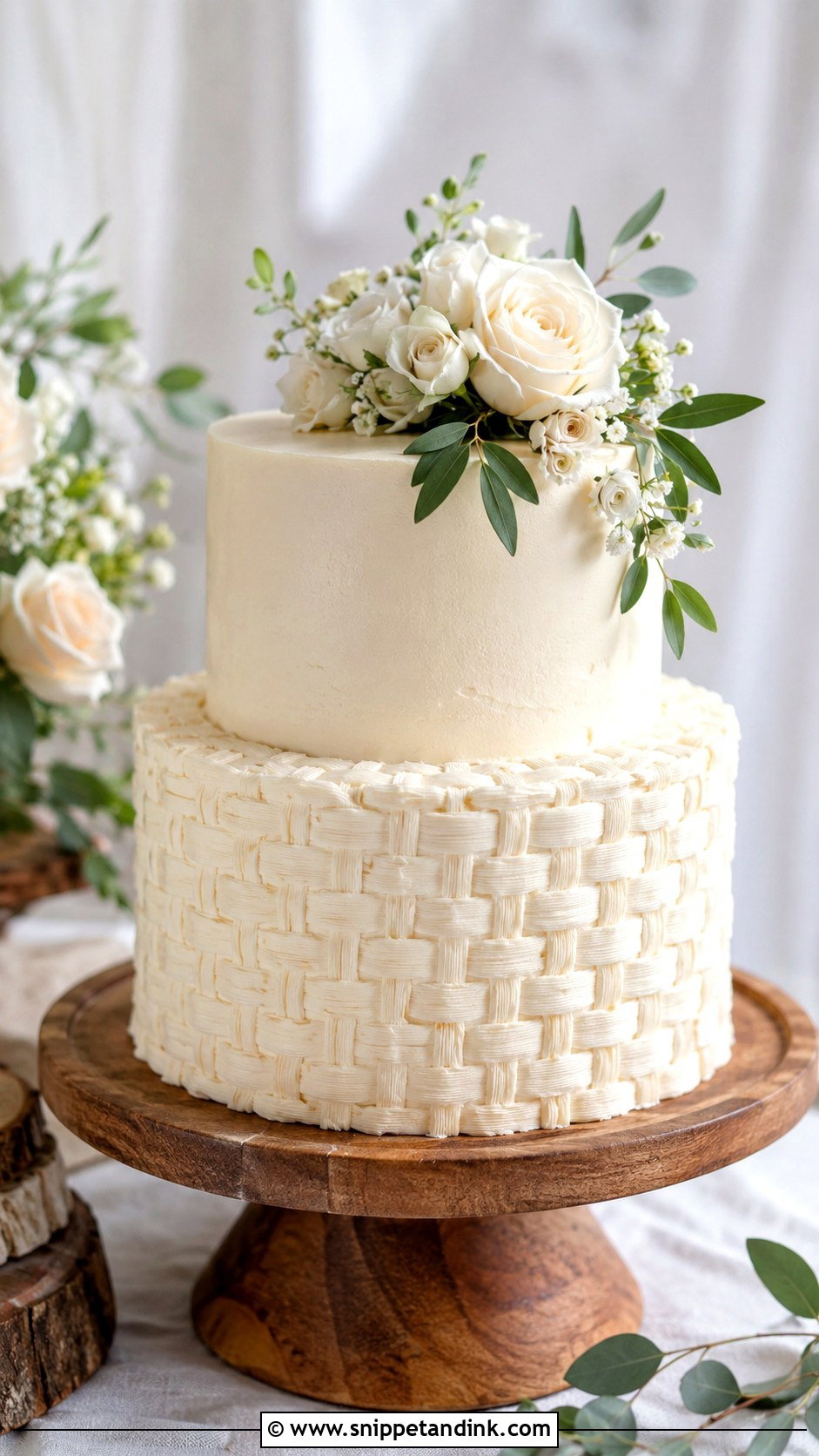 Simple Basketweave Wedding Cake Piping - Snippet and Ink - 25 Simple Wedding Cake Piping
