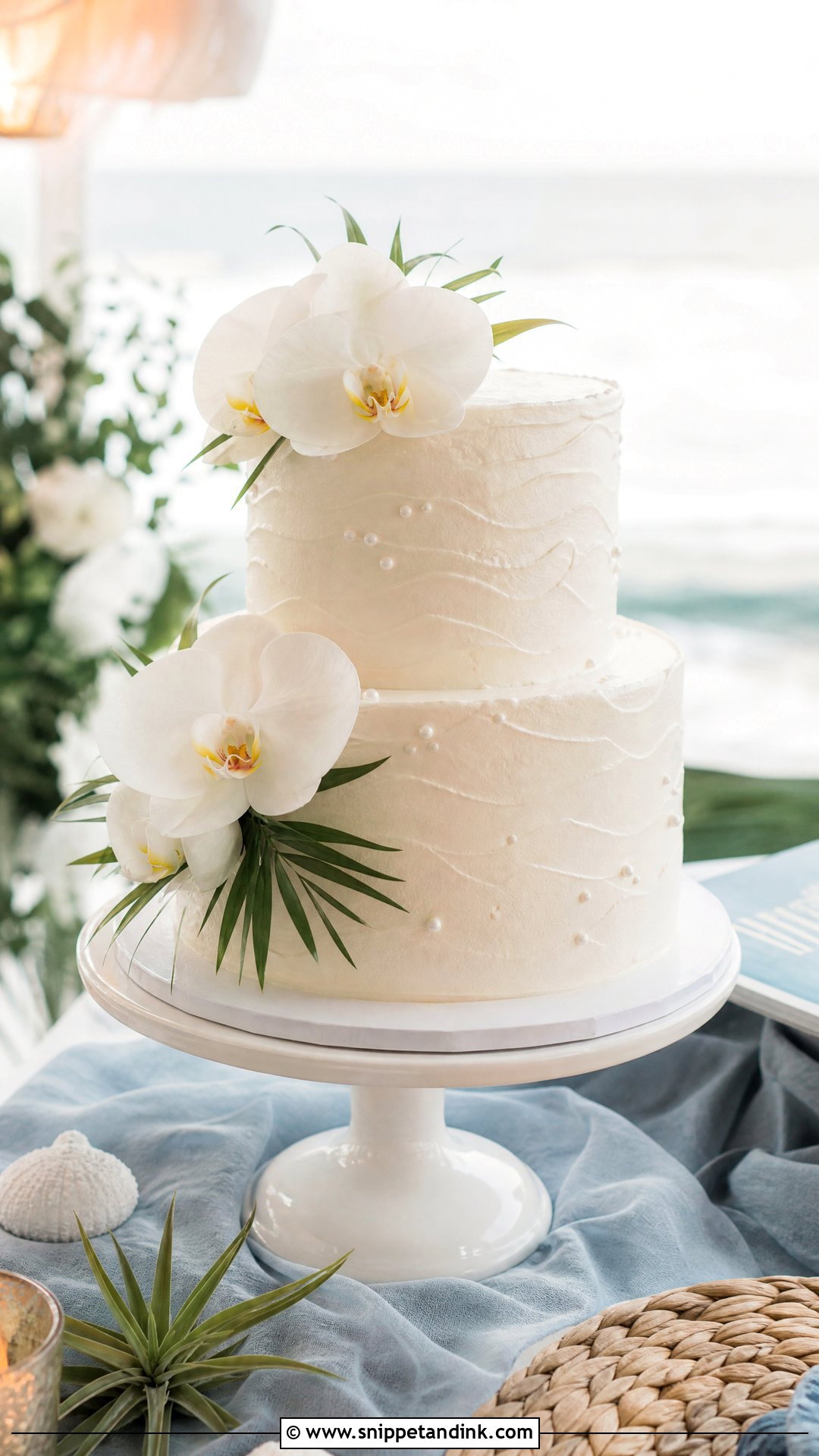 Simple Beach Wedding Cake - Snippet and Ink - 25 Simple Wedding Cakes
