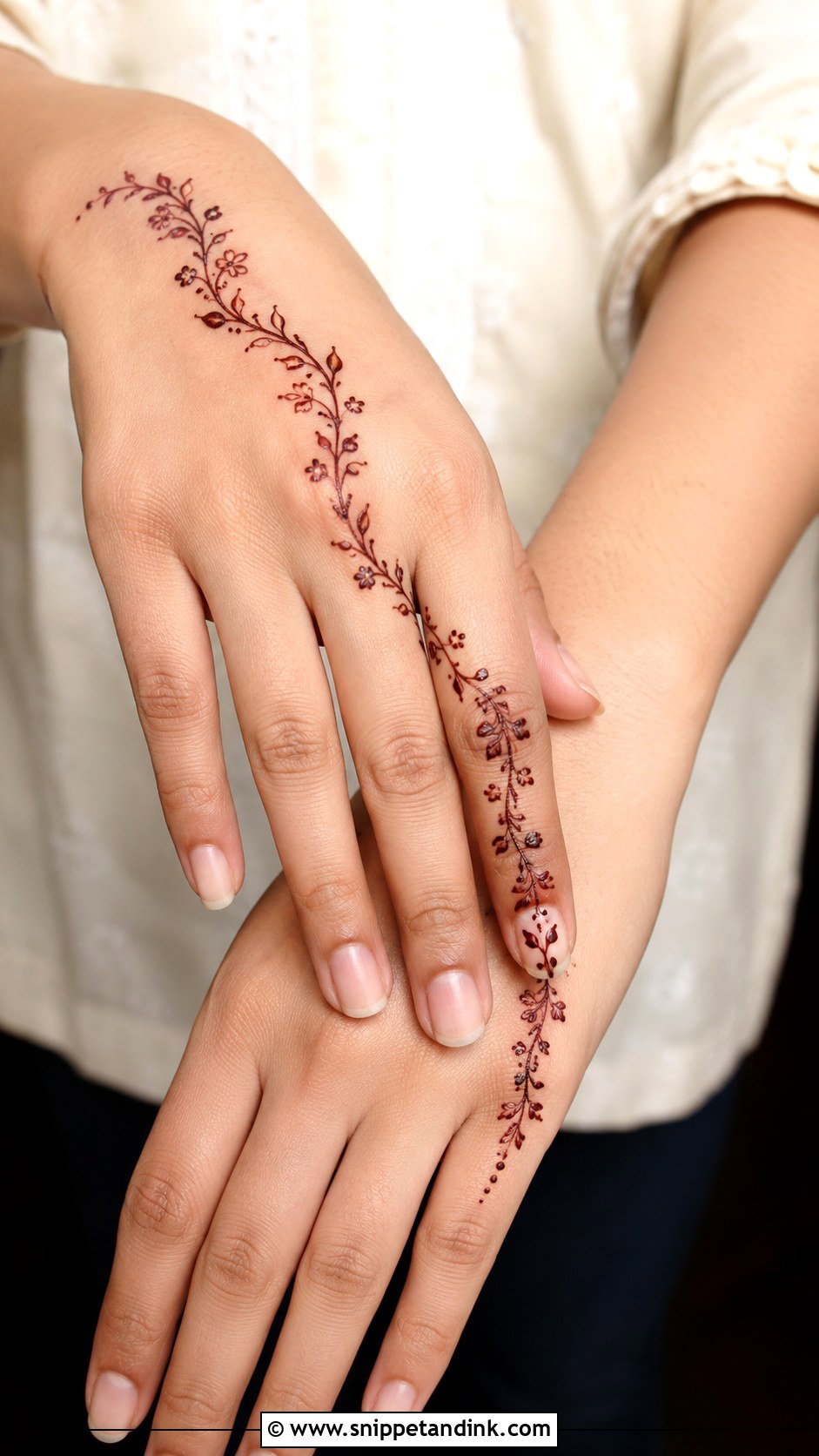 Simple Bel Mehndi Design - Snippet and Ink - 30 Bel Mehndi Designs