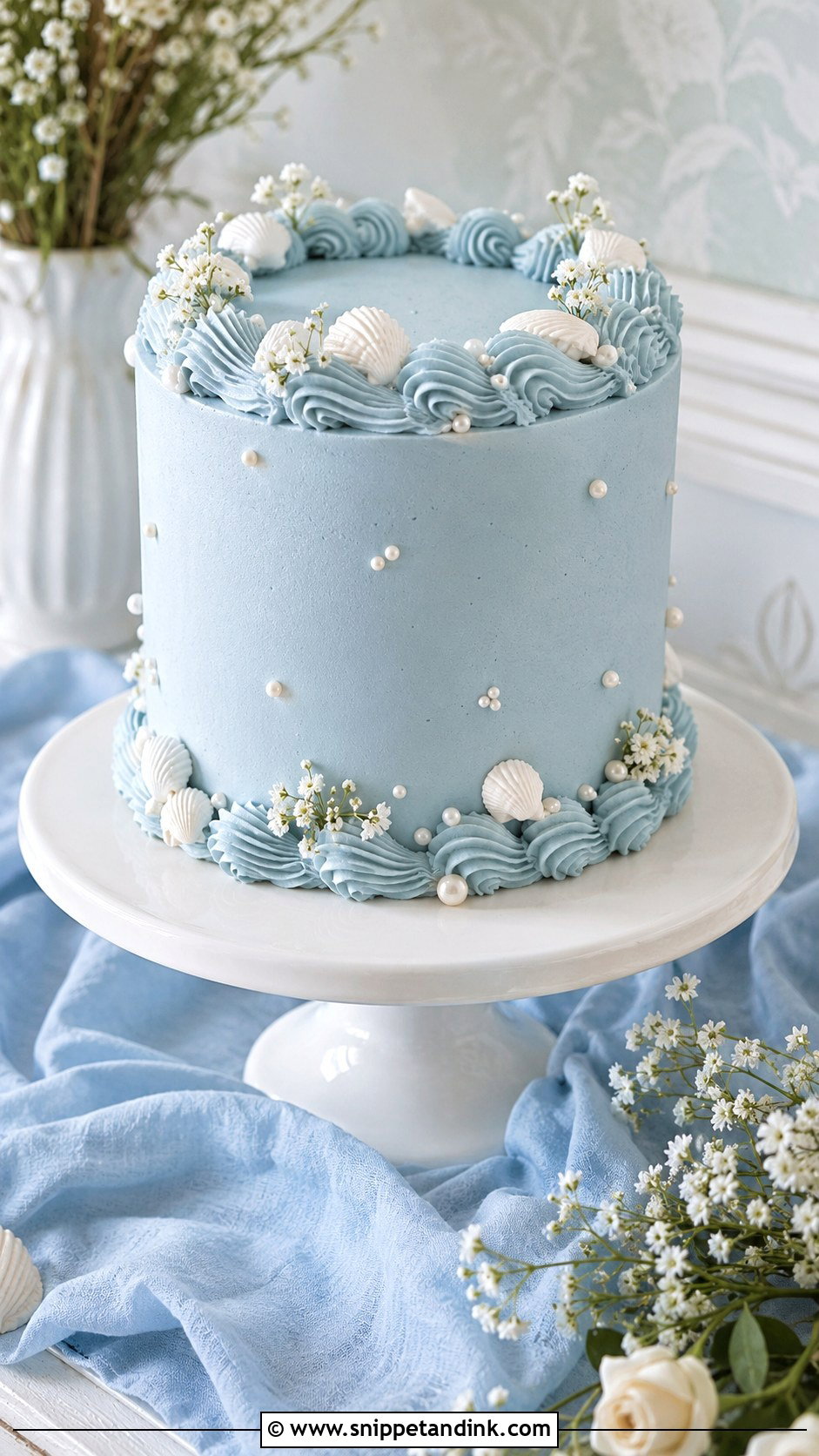 Simple Blue Wedding Cake - Snippet and Ink - 20 Unique Simple Cake Designs for Wedding