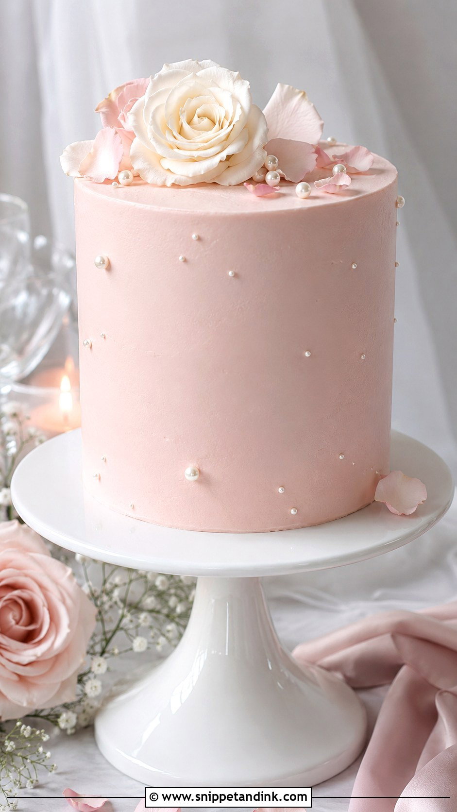 Simple Blush Wedding Cake - Snippet and Ink - 20 Unique Simple Cake Designs for Wedding