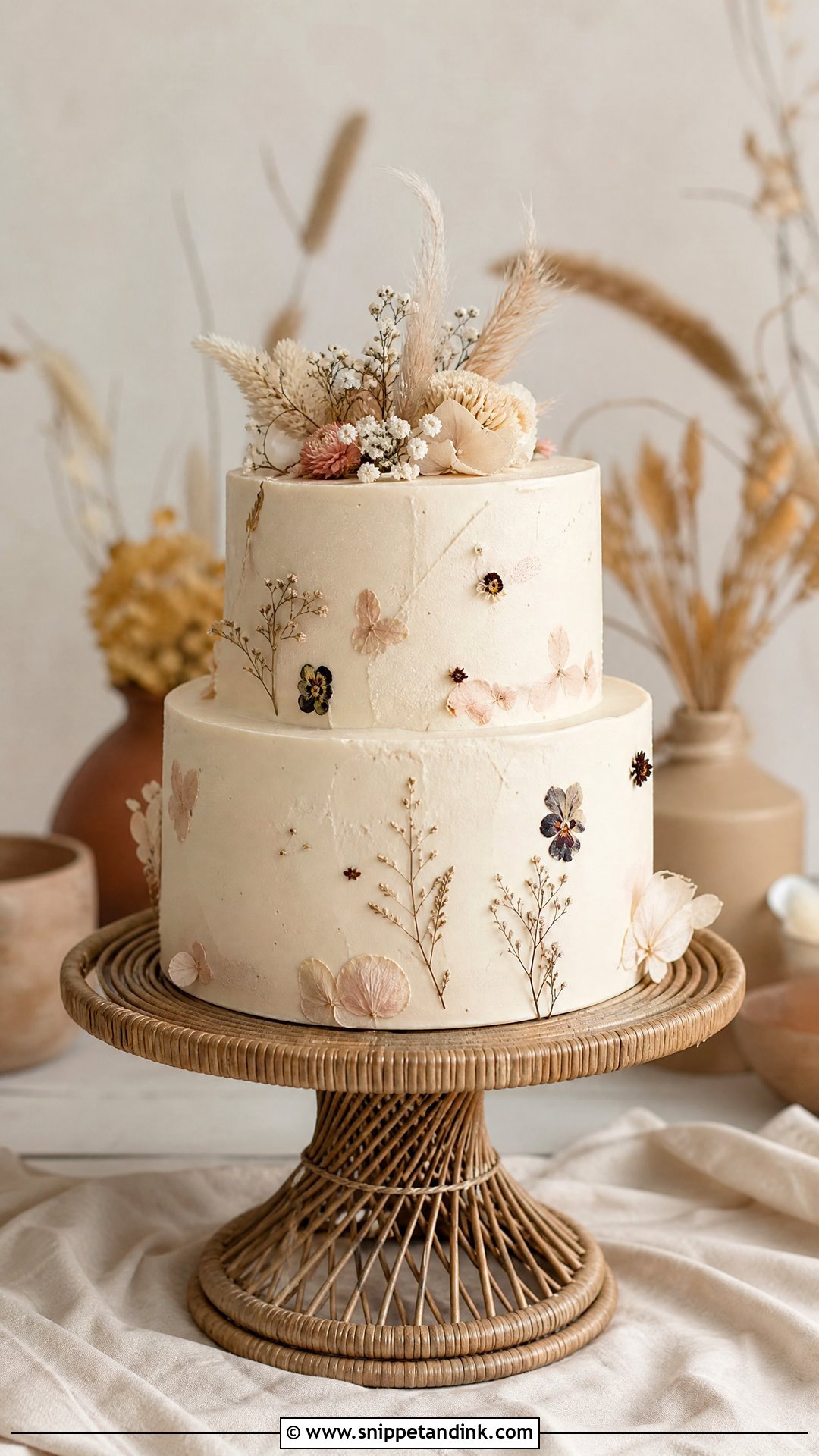 Simple Boho Wedding Cake - Snippet and Ink - 25 Simple Wedding Cakes