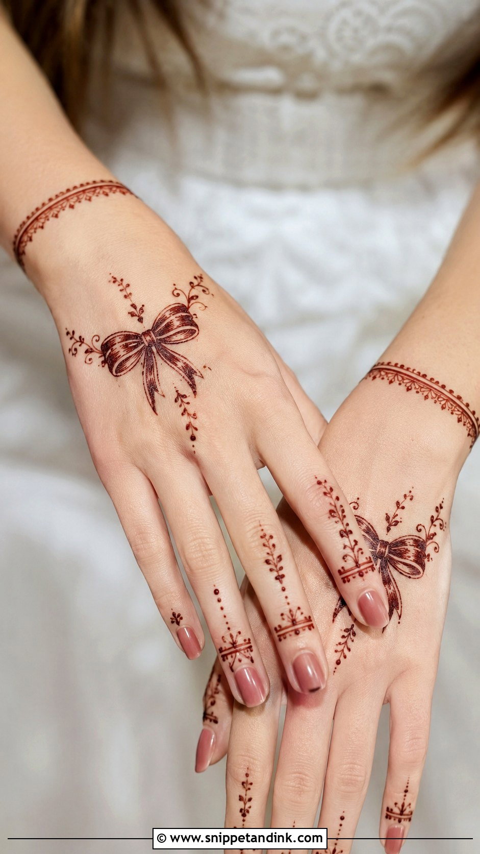 Simple Bow Mehndi Design - Snippet and Ink - 30 Bow Mehndi Designs