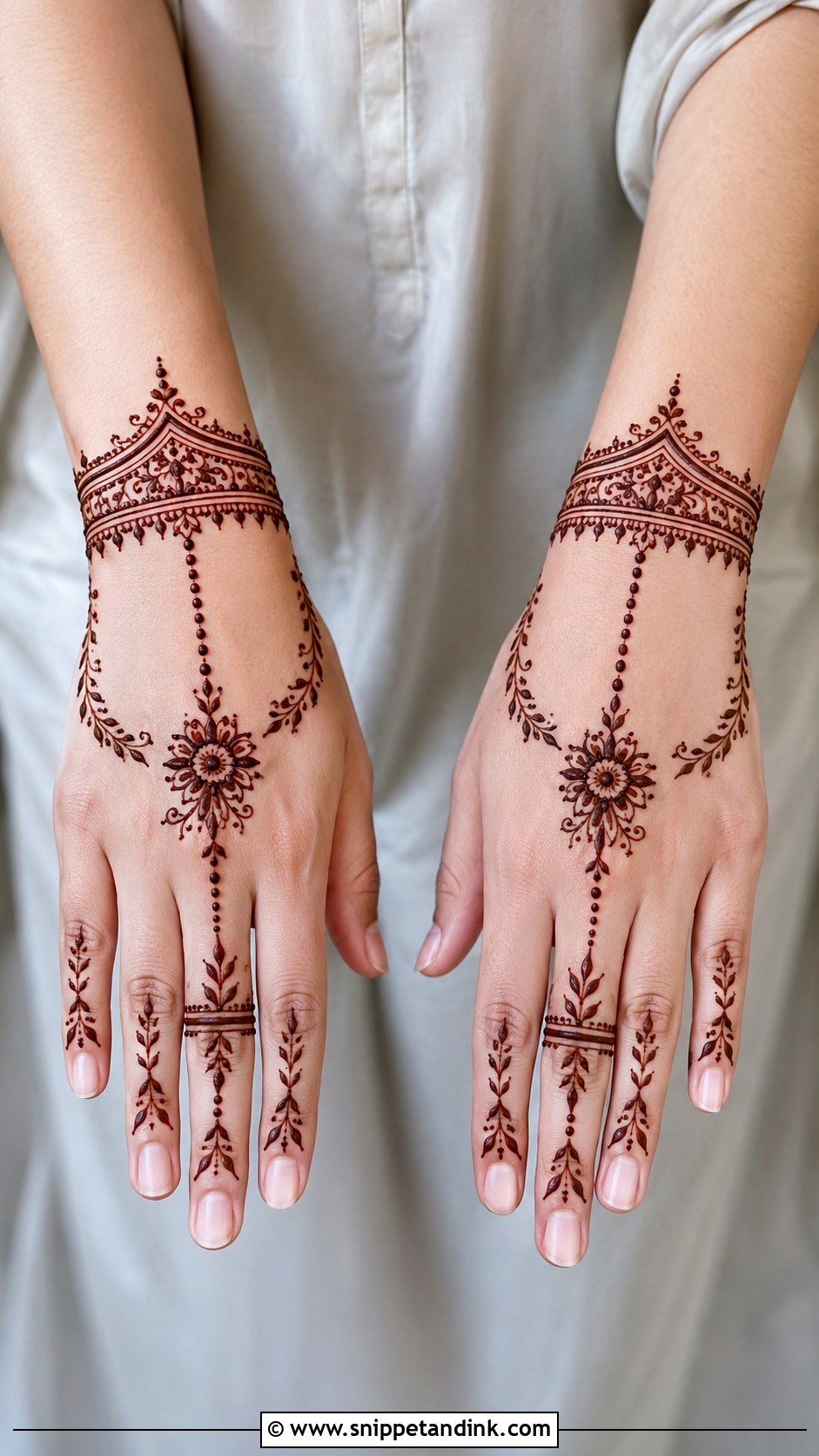Simple Bracelet Back Hand Mehndi Design - Snippet and Ink - 35 Simple Unique Back Hand Mehndi Designs