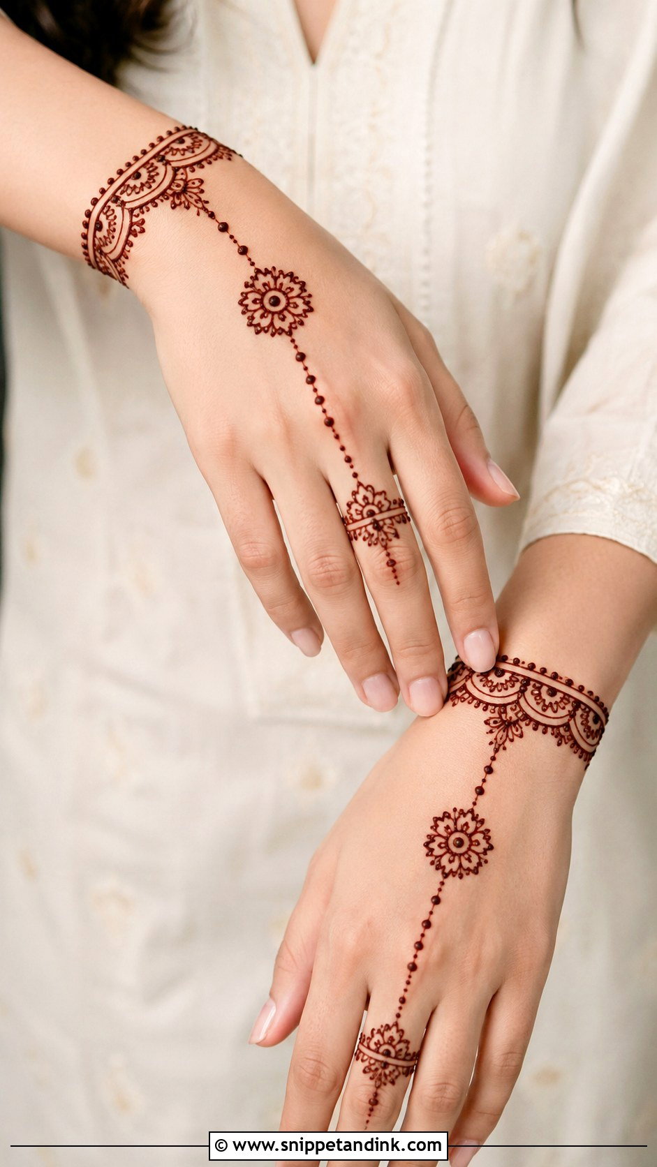 Simple Bracelet Back Hand Mehndi Design - Snippet and Ink - 30 Simple Easy Back Hand Mehndi Design Ideas