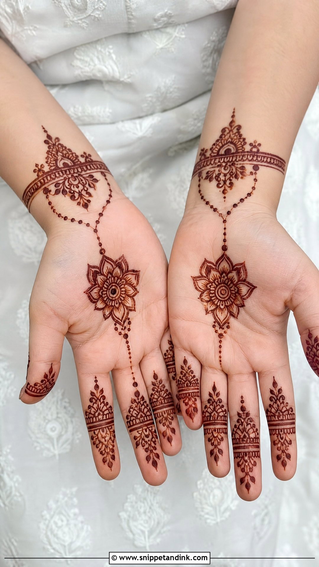 Simple Bracelet Front Hand Mehndi Design - Snippet and Ink - 35 Simple Easy Front Hand Mehndi Designs