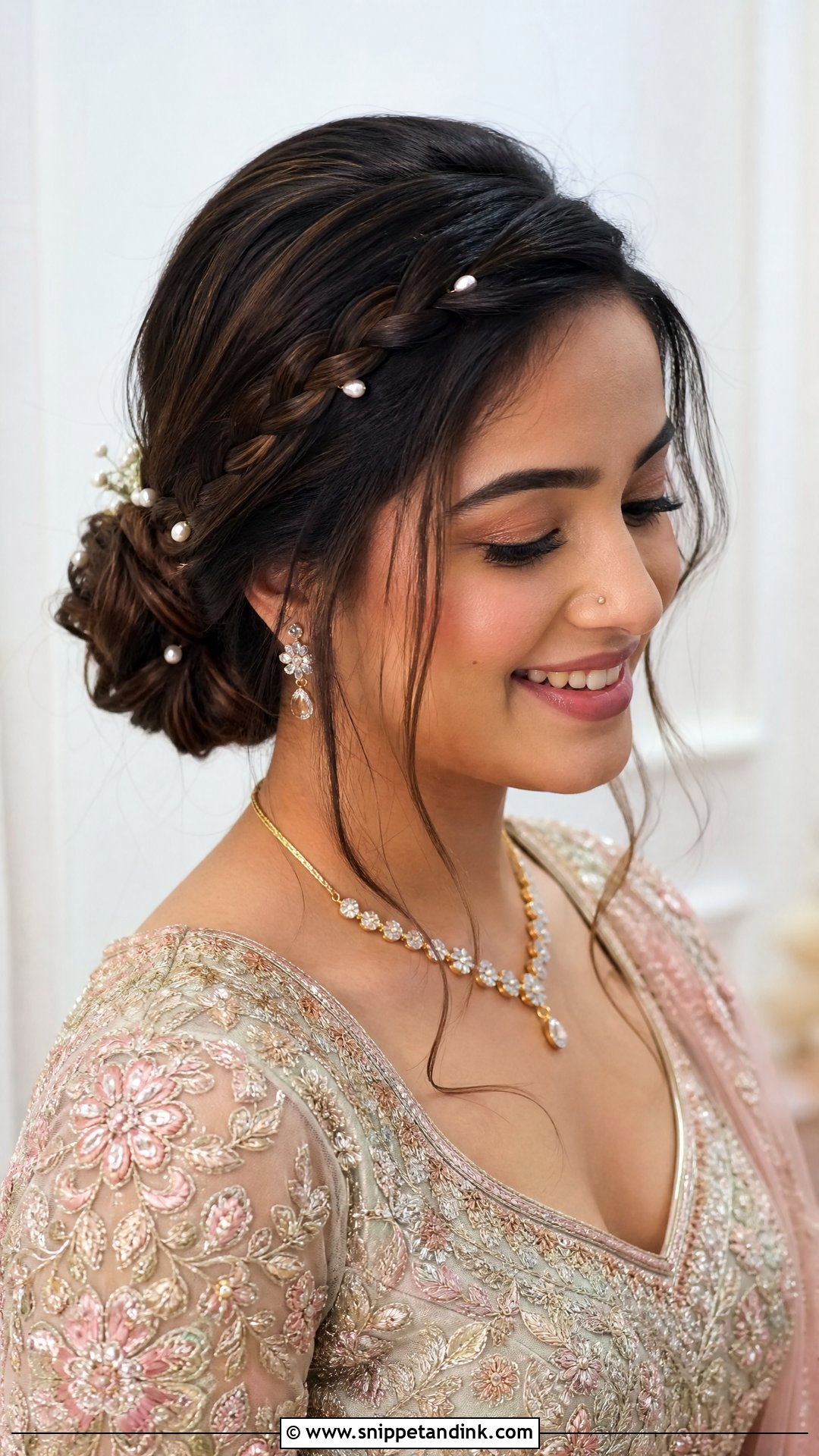 Simple Braided Bun For Marriage - Snippet and Ink - 20 Simple Hairstyle for Marriage Ideas