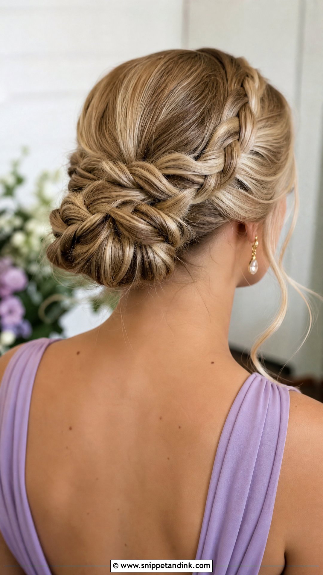 Simple Braided Bun For Wedding Party - Snippet and Ink - 20 Simple Hairstyle for Wedding Party Ideas