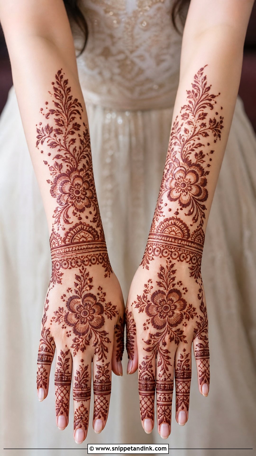 Simple Bridal Back Full Hand Mehndi Design - Snippet and Ink - 25 New Bridal Back Full Hand Mehndi Designs