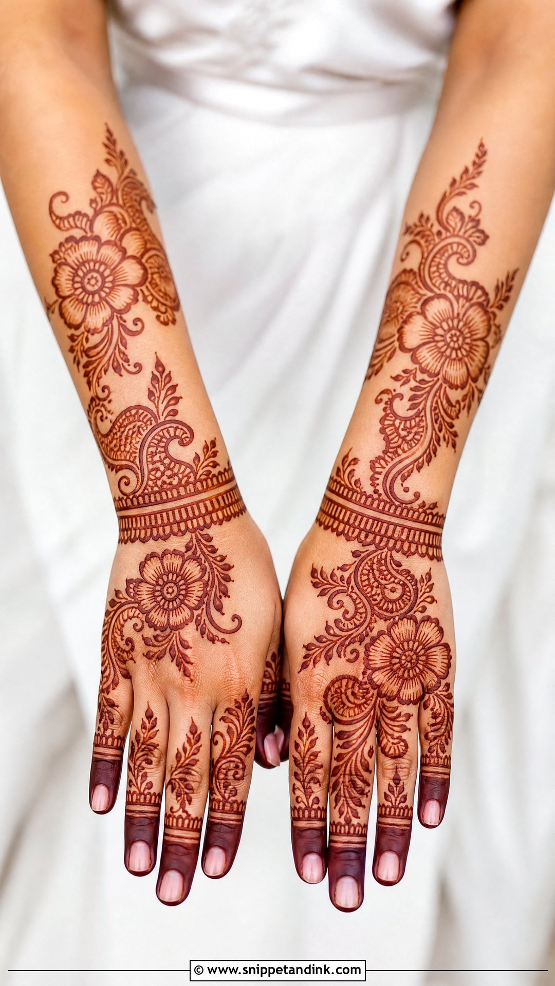 Simple Bridal Back Full Hand Mehndi Design - Snippet and Ink - 20 Bridal Back Full Hand Mehndi Designs