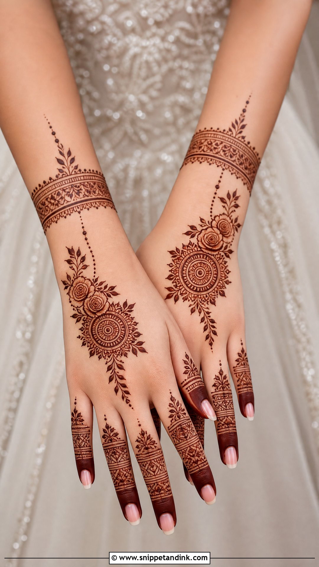 Simple Bridal Back Hand Mehndi Design - Snippet and Ink - 20 Latest Bridal Back Side Mehndi Design Ideas