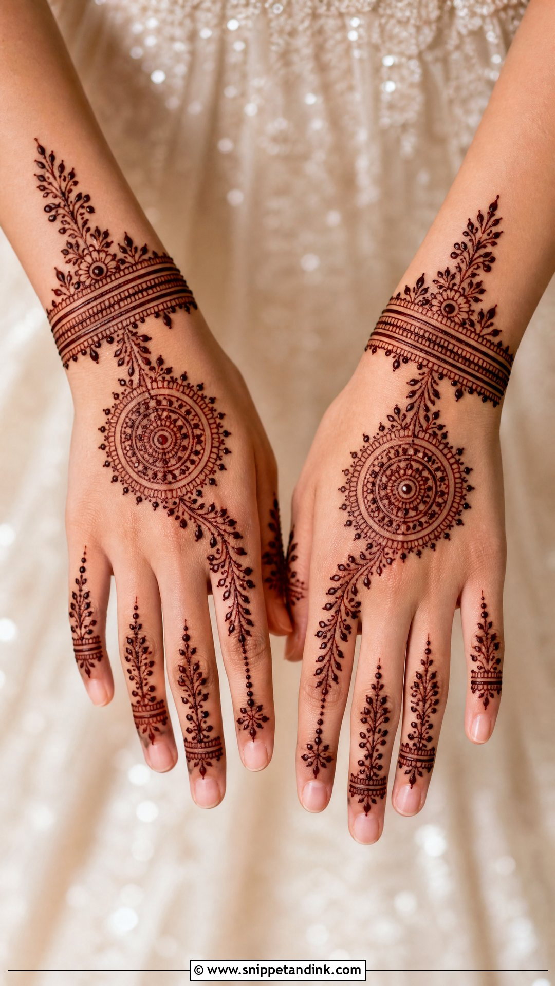 Simple Bridal Back Hand Mehndi Design - Snippet and Ink - 25 New Bridal Back Hand Mehndi Designs